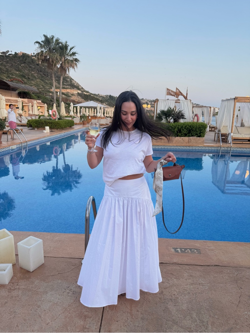 NEW White Cotton Maxi Skirt